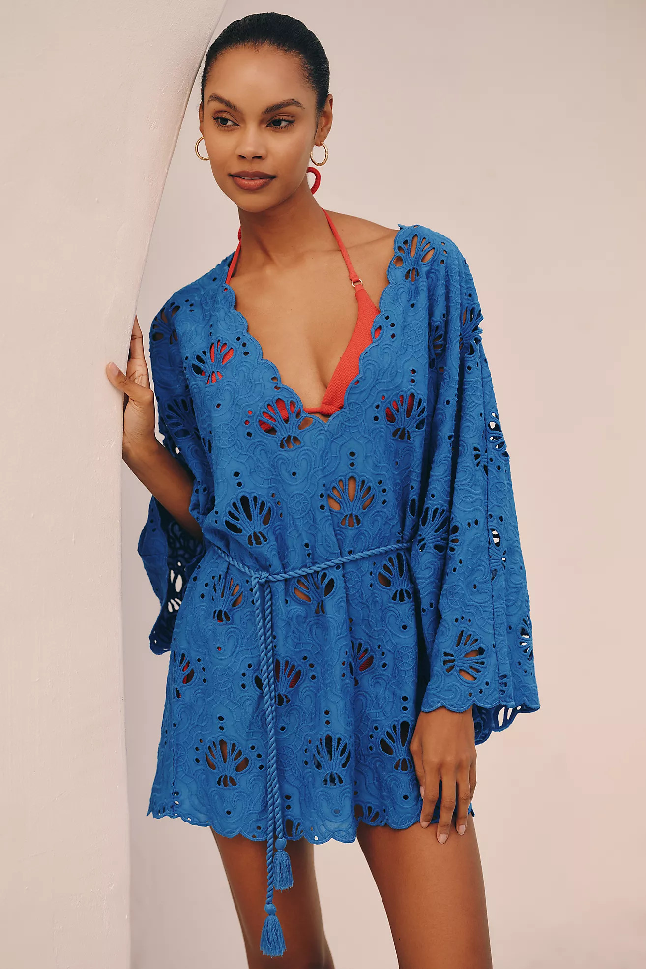 Farm Rio x Anthropologie Shell Eyelet Mini Dress | Anthropologie (US)