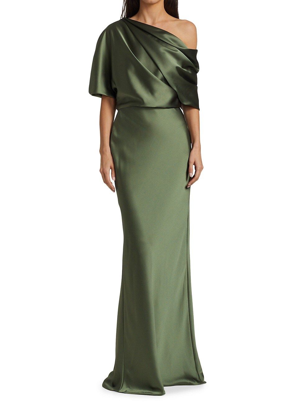 Amsale Satin One-Shoulder Gown | Saks Fifth Avenue