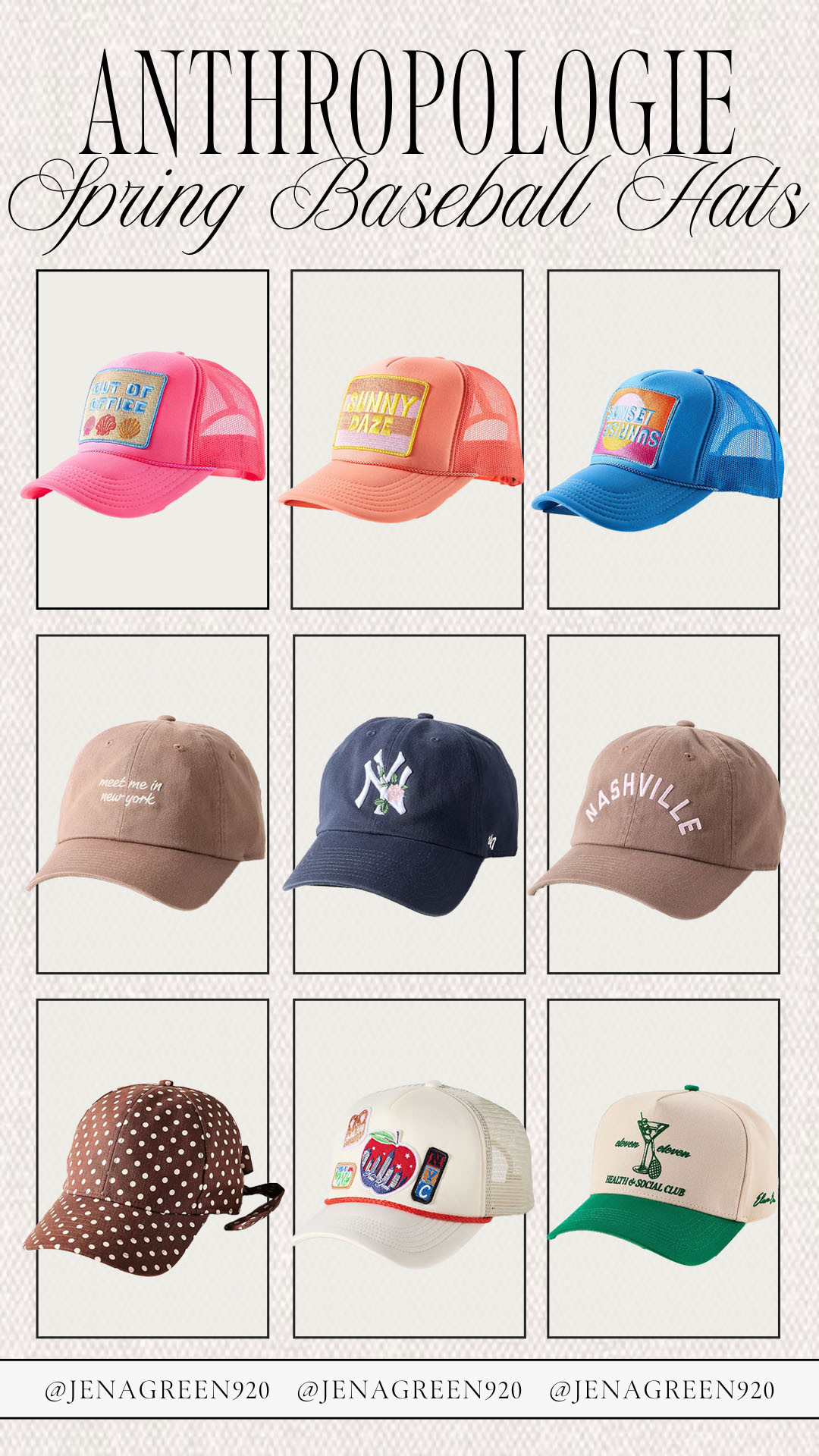 Anthropologie Spring Baseball Hats | Anthro Spring Hats | Spring Ball Caps 

 #LTKootd #LTKSeasonal