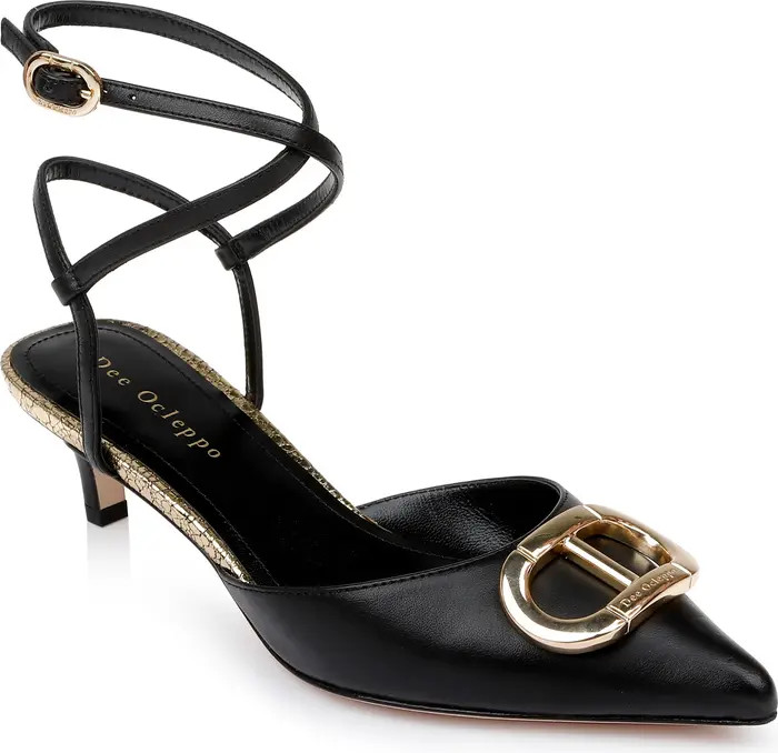 Paige Ankle Strap Pointed Toe Kitten Heel Pump (Women) | Nordstrom Rack