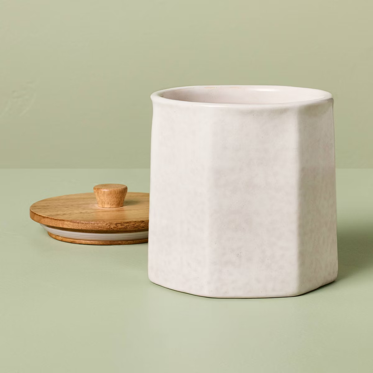 Ceramic Stoneware Food Storage Canister Sour Cream - Hearth & Hand™ with Magnolia | Target