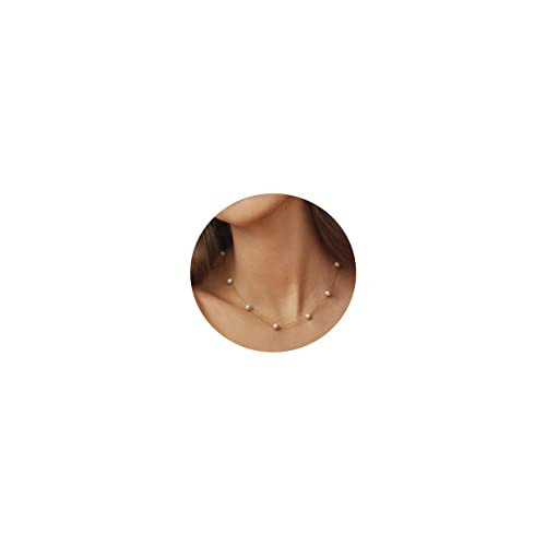 SHERLOVE Pearl Choker Necklace, 14K Gold Plated, Dainty Pearl Choker for Women, Everyday Gold Jewelry | Amazon (US)