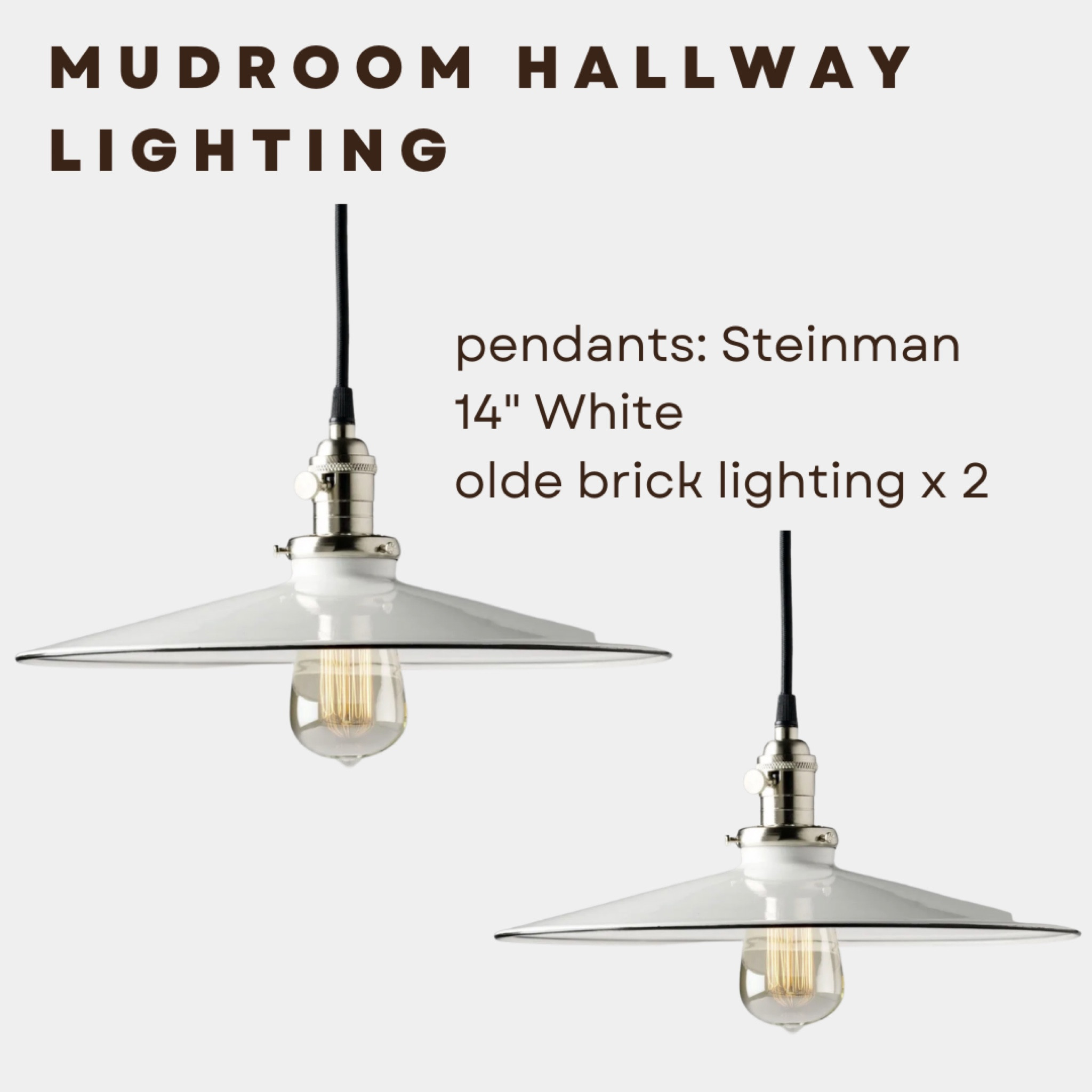 Meet our mudroom lights! I love these classic, old-school pendants and how they look in our mudroom hallway. 

#LTKhome #LTKstyletip