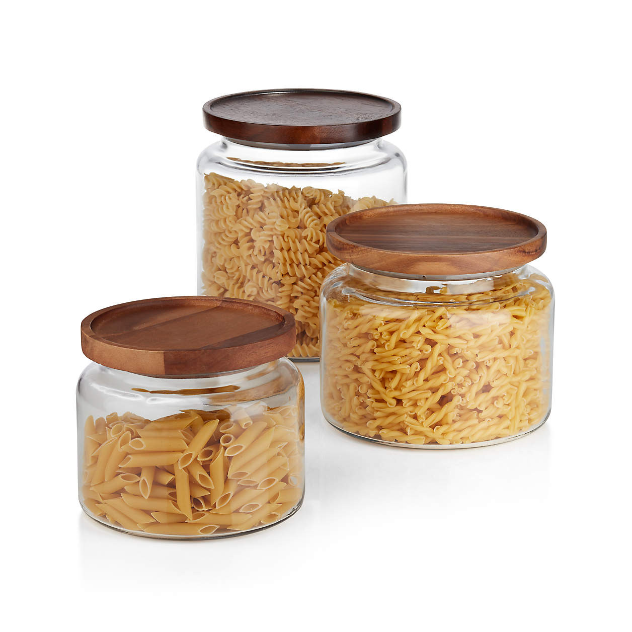 Montana Acacia and Glass Jars | Crate and Barrel | Crate & Barrel