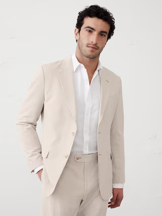 Tailored-Fit Khaki Seersucker Suit Jacket | Banana Republic Factory | Banana Republic Factory