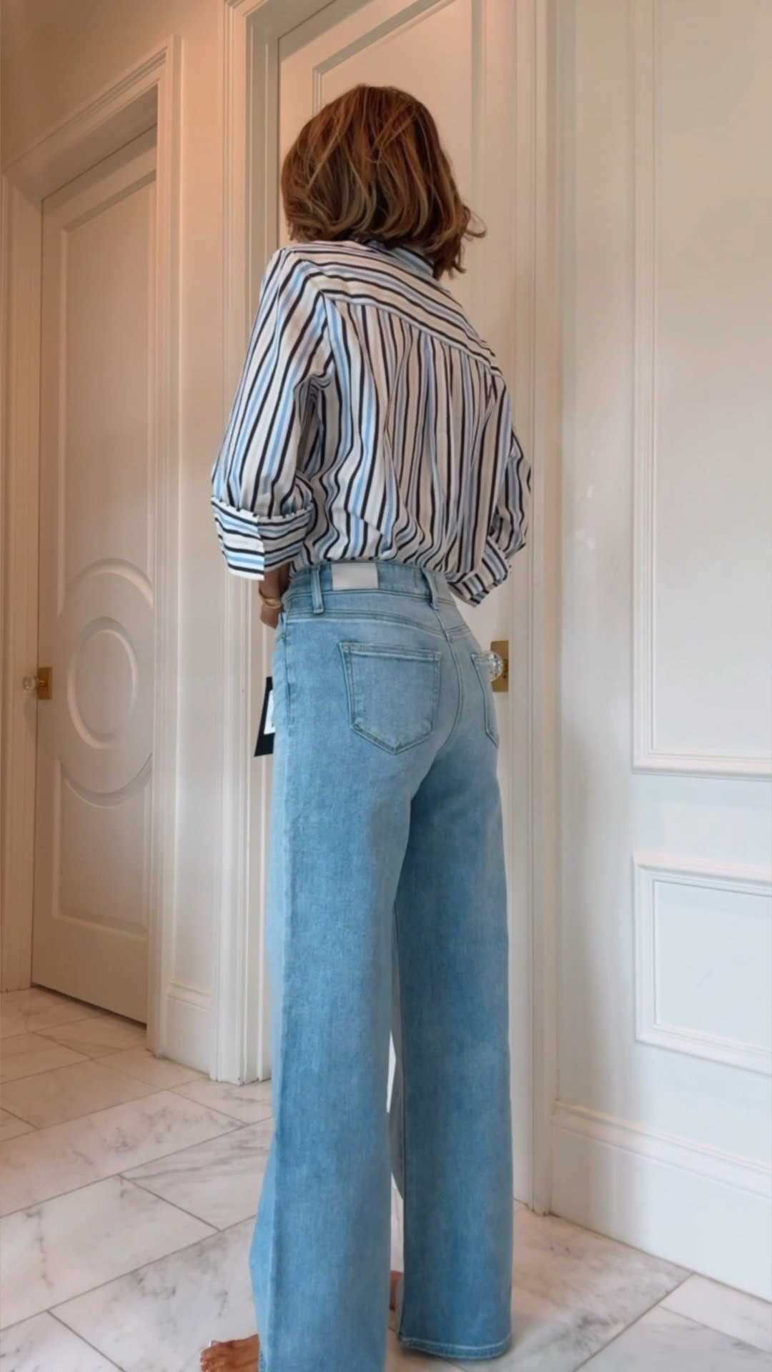 The viral gene that fit everyone in a new wash for summer. They are currently on sale. I'm 57 wearing size 25 these fit tts
