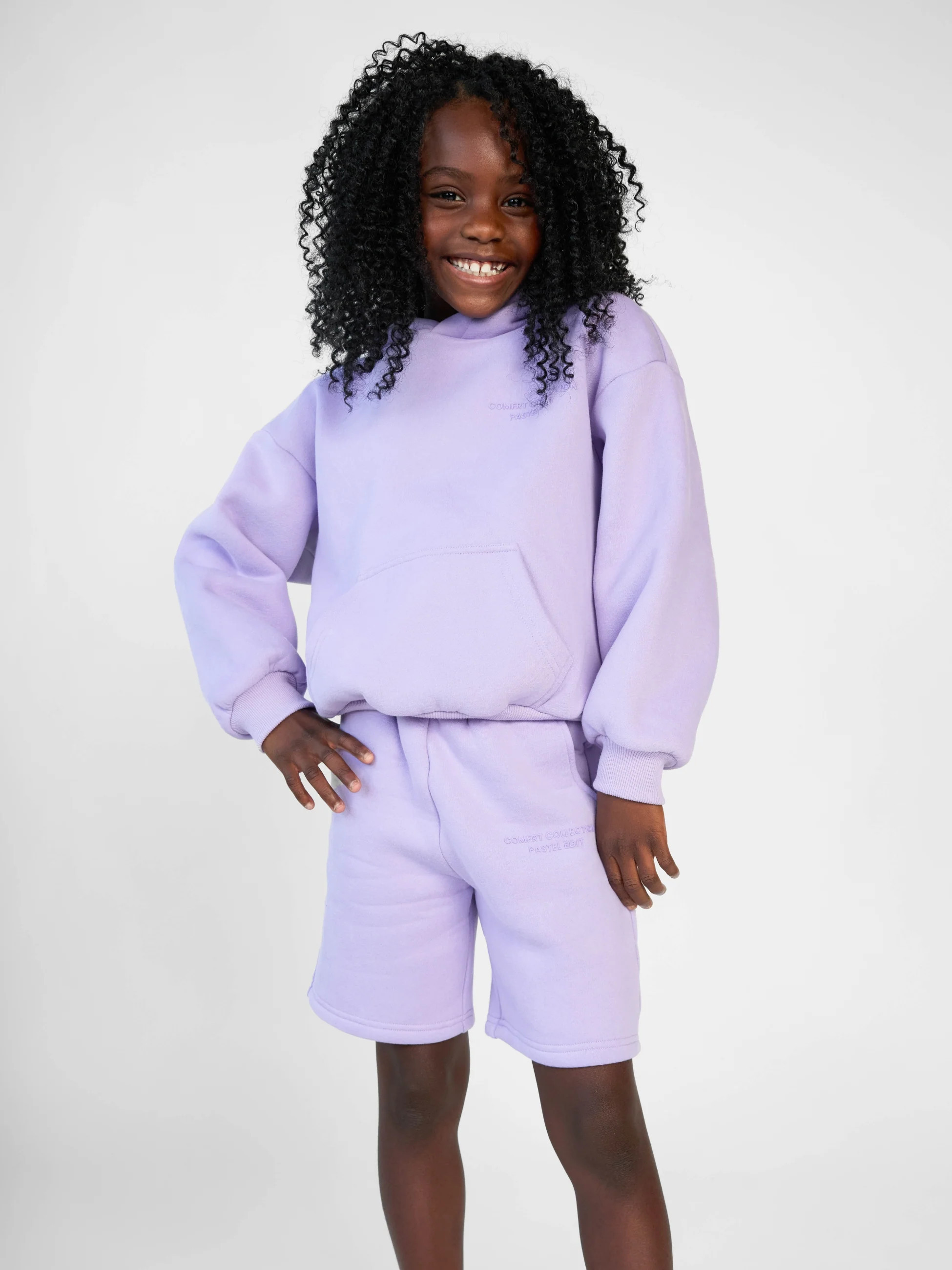 Comfrt Pastel Kids Shorts | Lavender | Purple | Oversized | L | Large | Comfrt
