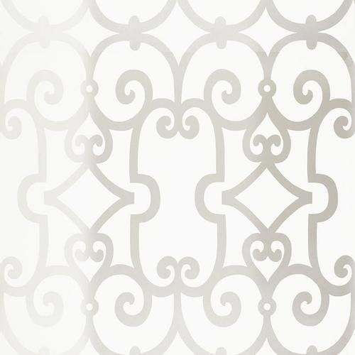 Schumacher Manor Gate Silver Wallpaper | DecoratorsBest | DecoratorsBest