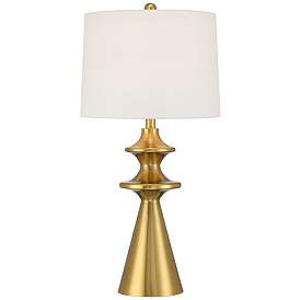 360 Lighting Farah 28 3/4" High Modern Gold Turned Cone Table Lamp | www.lampsplus.com | Lamps Plus