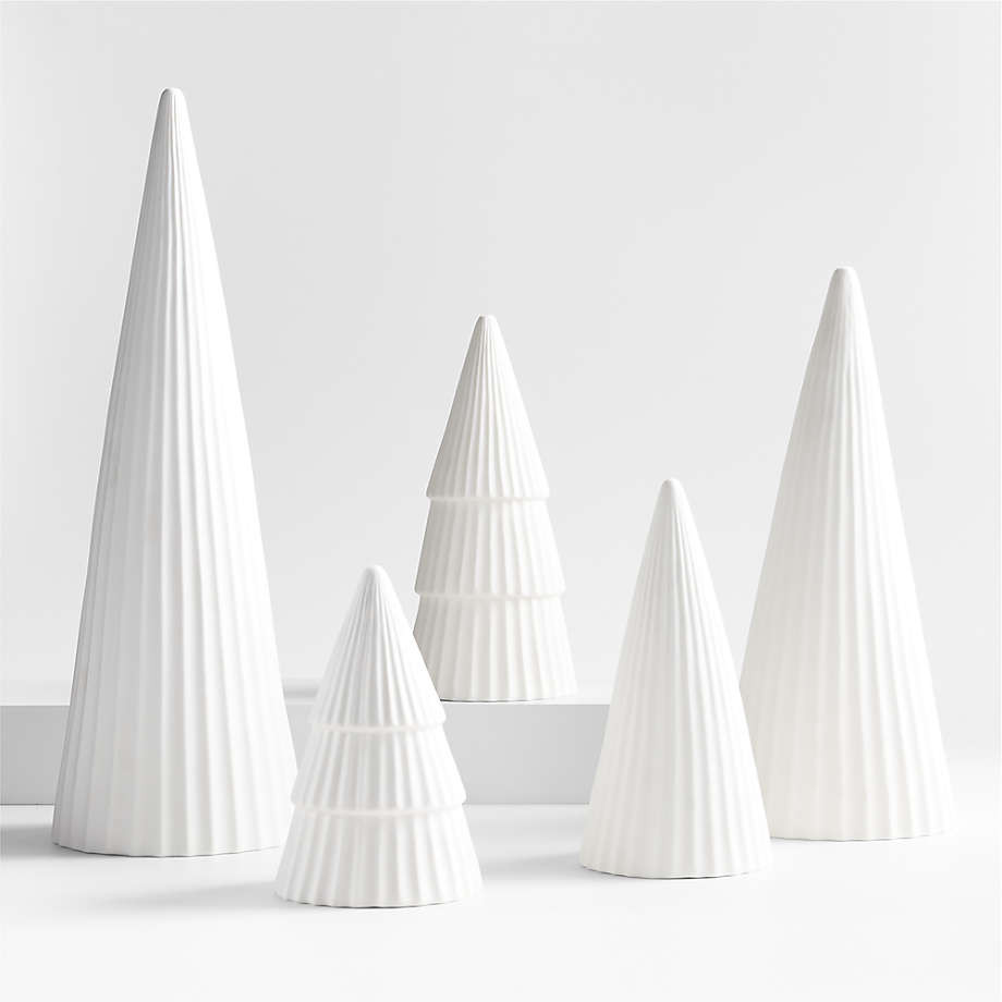 LED Extra-Small White Porcelain Christmas Tree Decorative Object | Crate & Barrel | Crate & Barrel