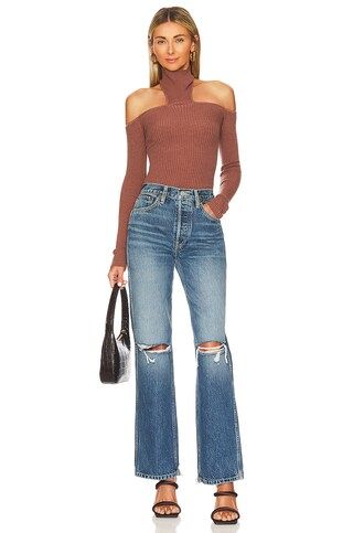 h:ours Alaric Mock Neck Sweater in Tan from Revolve.com | Revolve Clothing (Global)