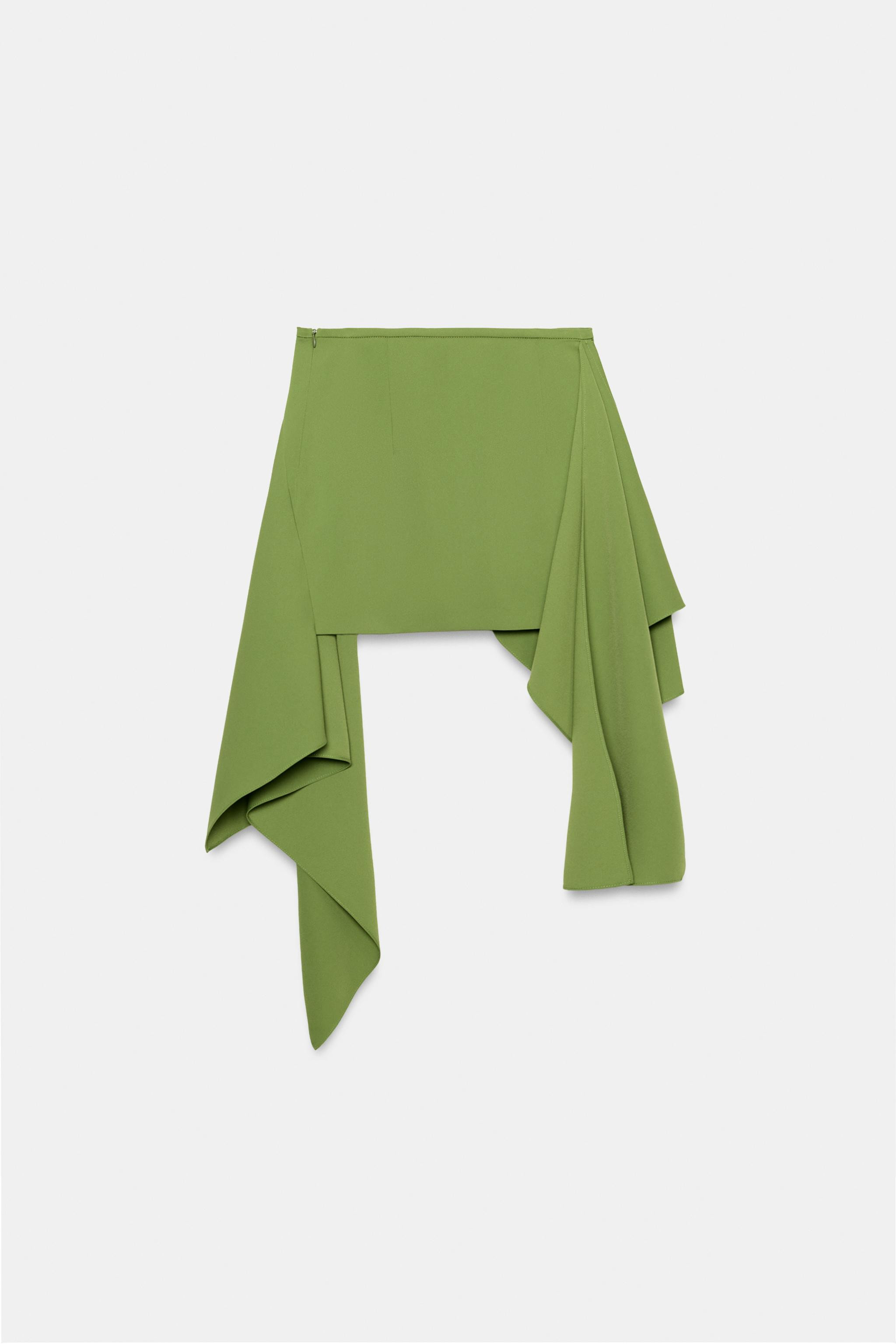 ZW COLLECTION ASYMMETRIC HEM MINI SKIRT | Zara US