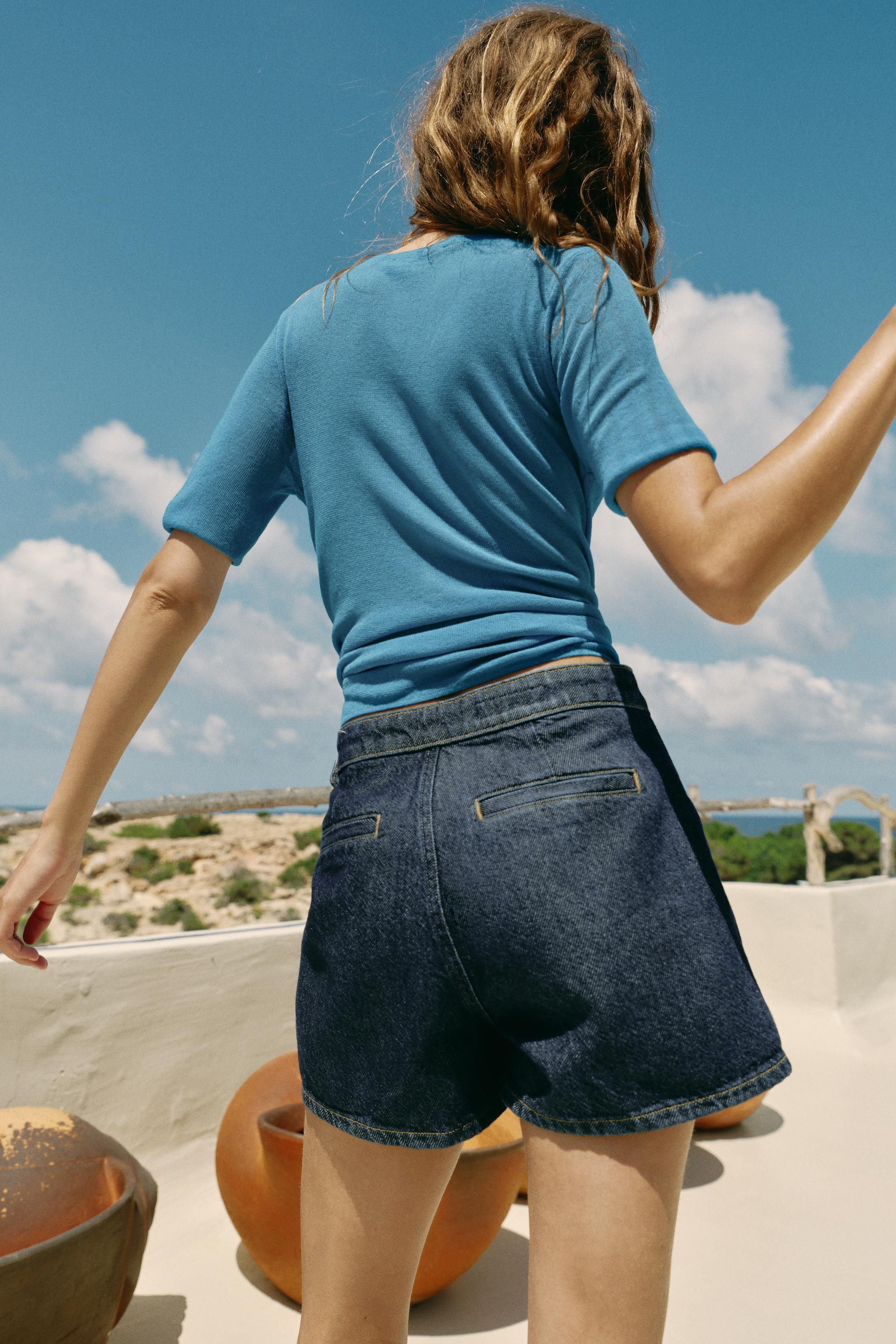 Z1975 WRAP DENIM SKORT WITH BUCKLE | Zara US