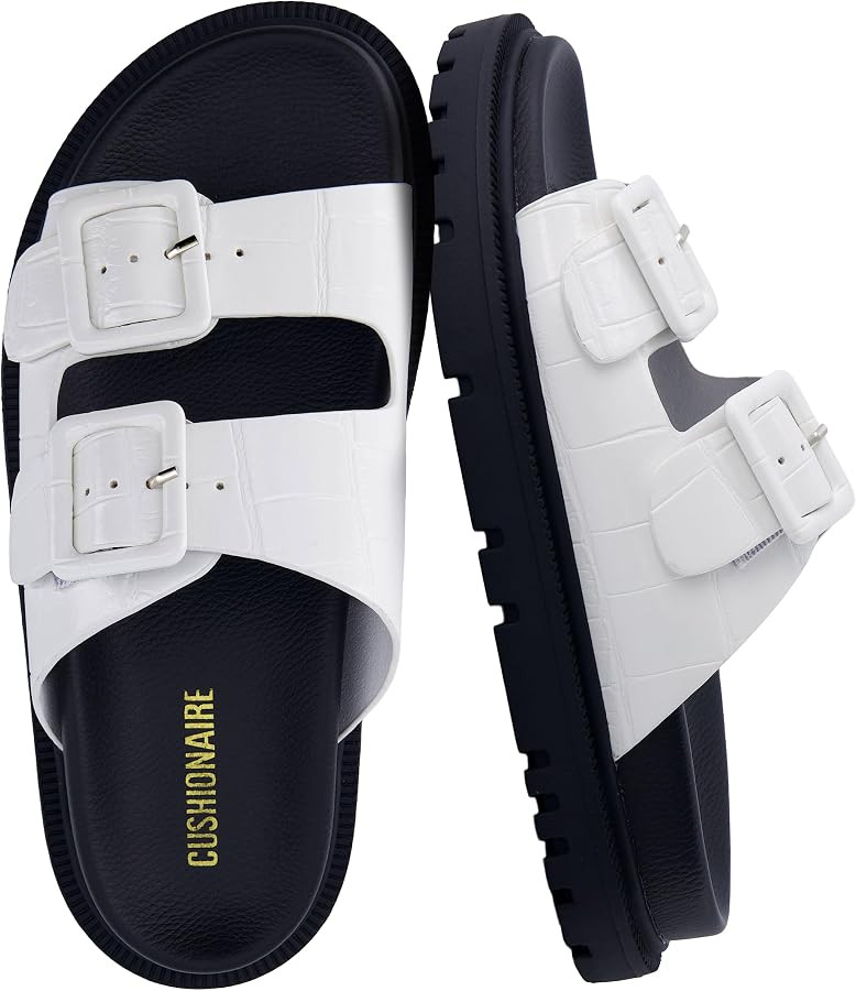 CUSHIONAIRE Fuse Chunky Womens Sandals with Double Buckle Straps and Durable Lug Sole, Casual Pla... | Amazon (US)