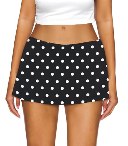 AnotherChill Women's Low Waist Micro Mini Skorts Skirt with Built-in Shorts Sexy Stretch Black Sk... | Amazon (US)