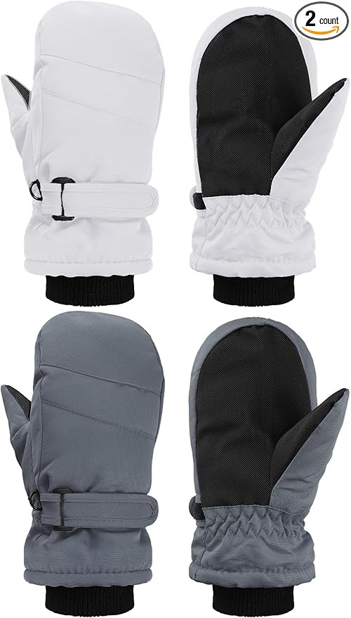 SATINIOR Kids Snow Mittens Waterproof Winter Ski Gloves Warm Thicken Snow Gloves for Girls Boys | Amazon (US)