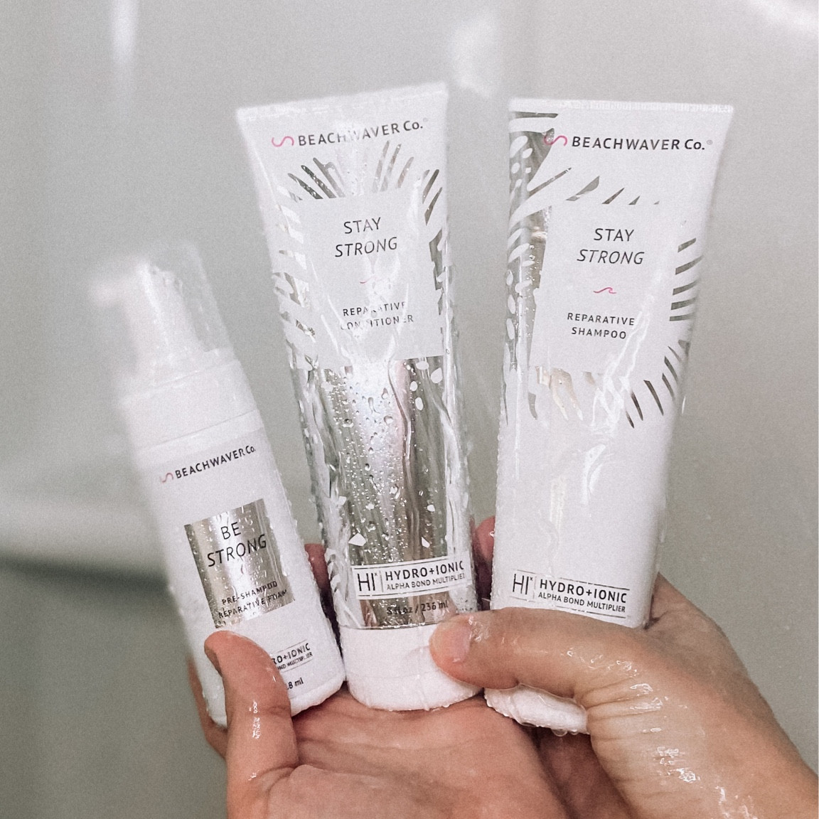 Beachwaver’s Reparative pre wash foam, shampoo, & conditioner for soft and refreshed hair. 💯 

#LTKbeauty