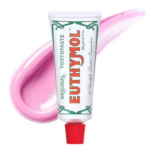 EUTHYMOL Original Pink Toothpaste (3.7fl oz/Pack of 1) - Fluoride-Free Toothpaste for Sensitive Teeth & Gum. Bad Breath, Cavity Prevention, 12-Hour Long Lasting Freshness with Wintergreen | Amazon (US)