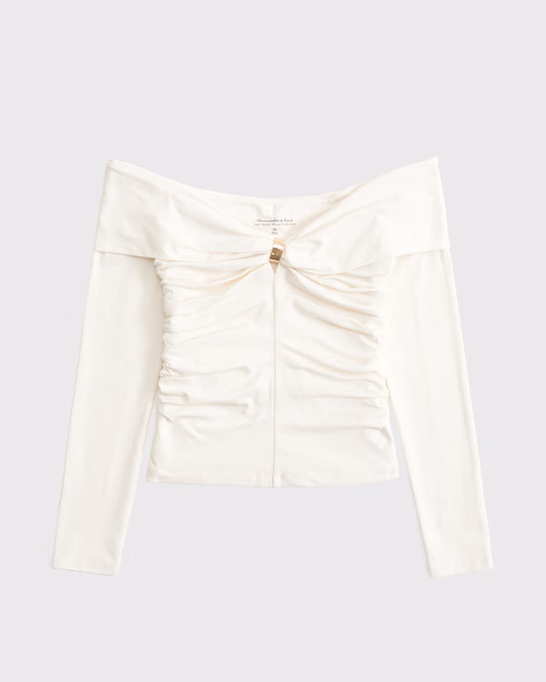 Off-The-Shoulder Hardware Top | Abercrombie & Fitch (US)
