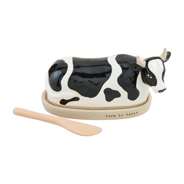 Cow stoneware butter dish | Mud Pie