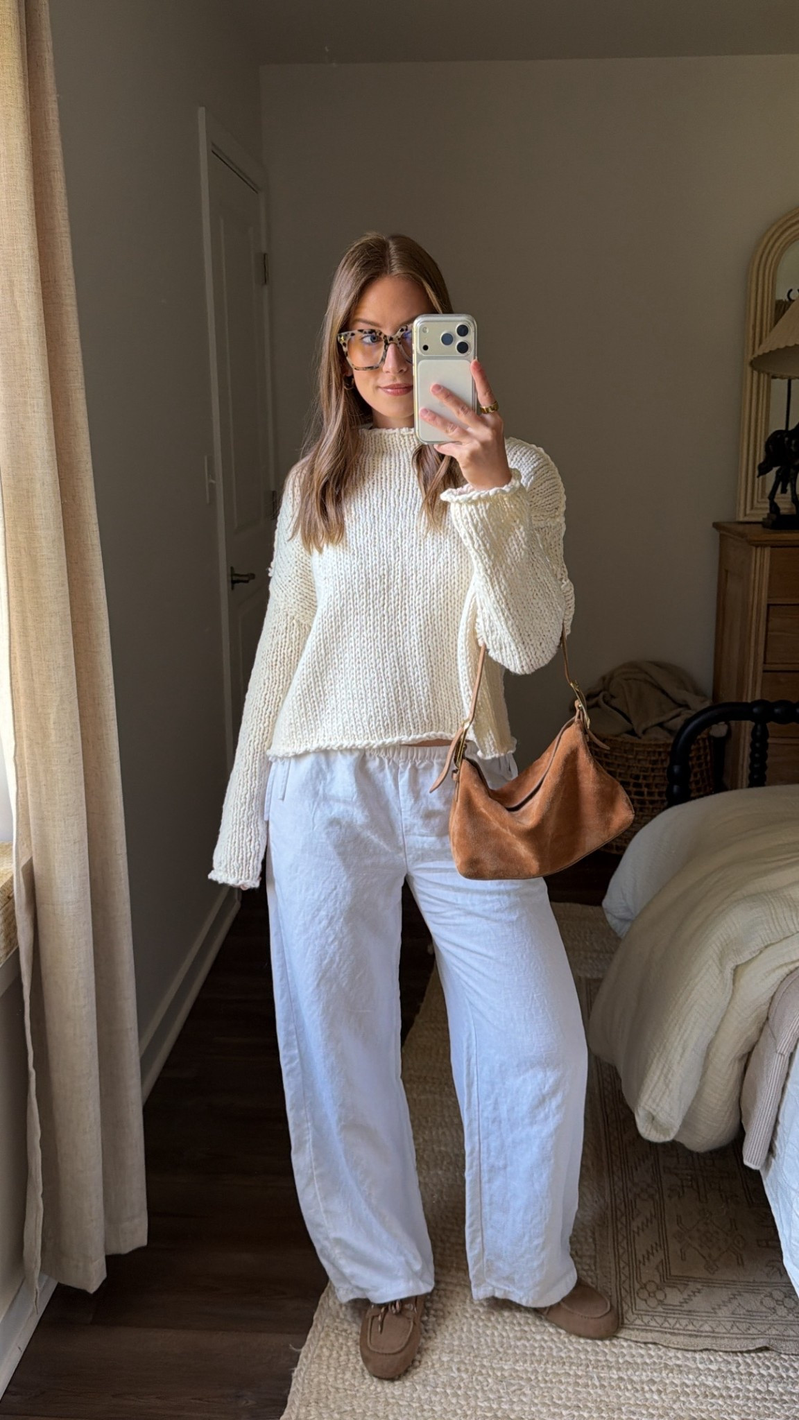 4/20/26 Chilly Spring to Summer Outfit


One of those in-between outfits for a chillier spring day 🤍 Aritzia linen pants (wearing a small) with a cozy Free People knit (wearing a medium), paired with my boat shoe slides from Anthropologie. Finished with my J.Crew suede bag and blue light glasses—everything is linked here ✨

#LTKootd #LTKSeasonal