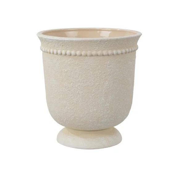 My Texas House 8" Cream Dot Urn - Ceramic Plant Pot, 8.1" Dia x 8.5" H | Walmart (US)
