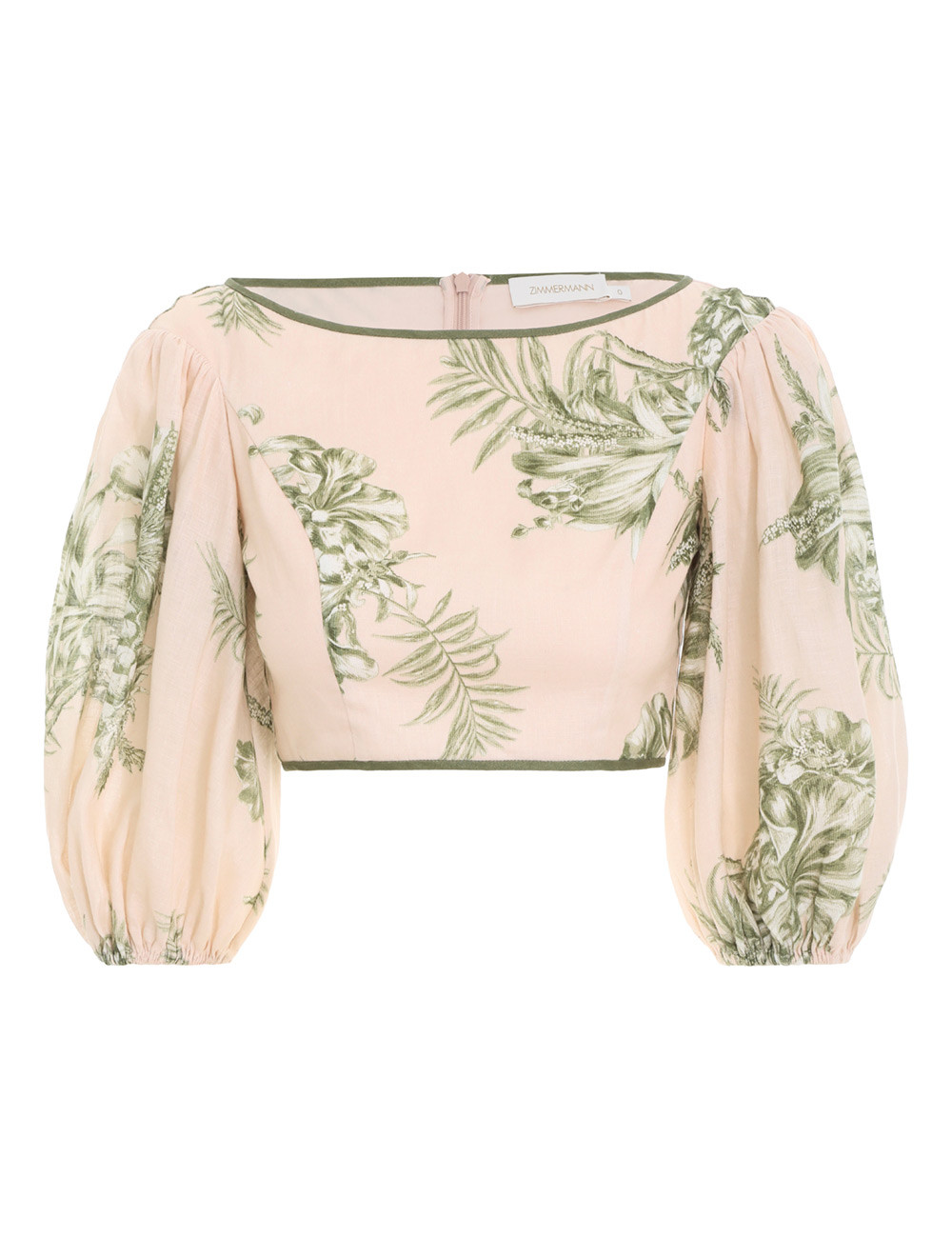 Tops-Empire Bodice-Blush/Khaki-0-Zimmermann | ZIMMERMANN (US, CA, EU, MENA)