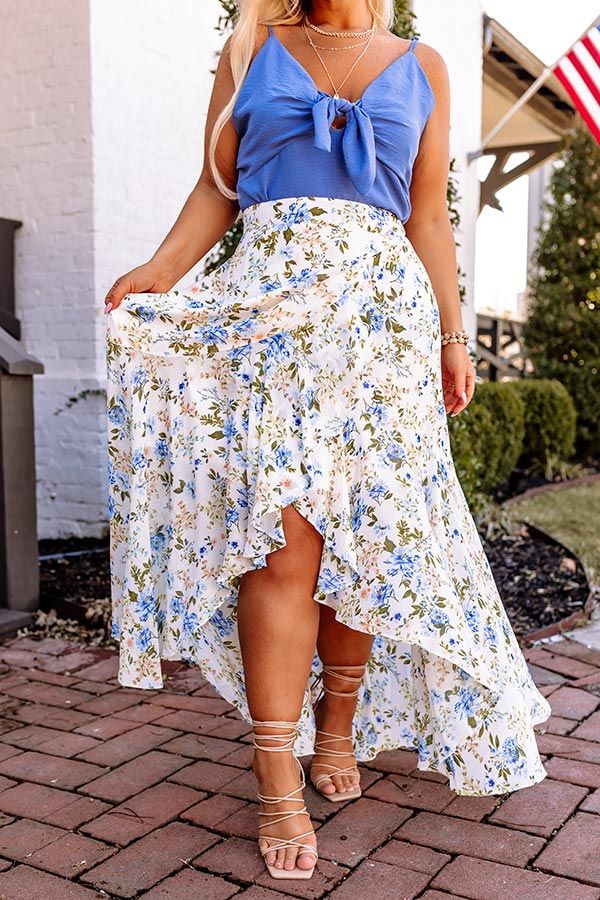 Only Sunshine Floral Skirt In White Curves | Impressions Online Boutique