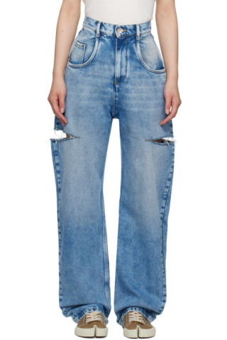 Maison Margiela - Blue Slash Jeans | SSENSE