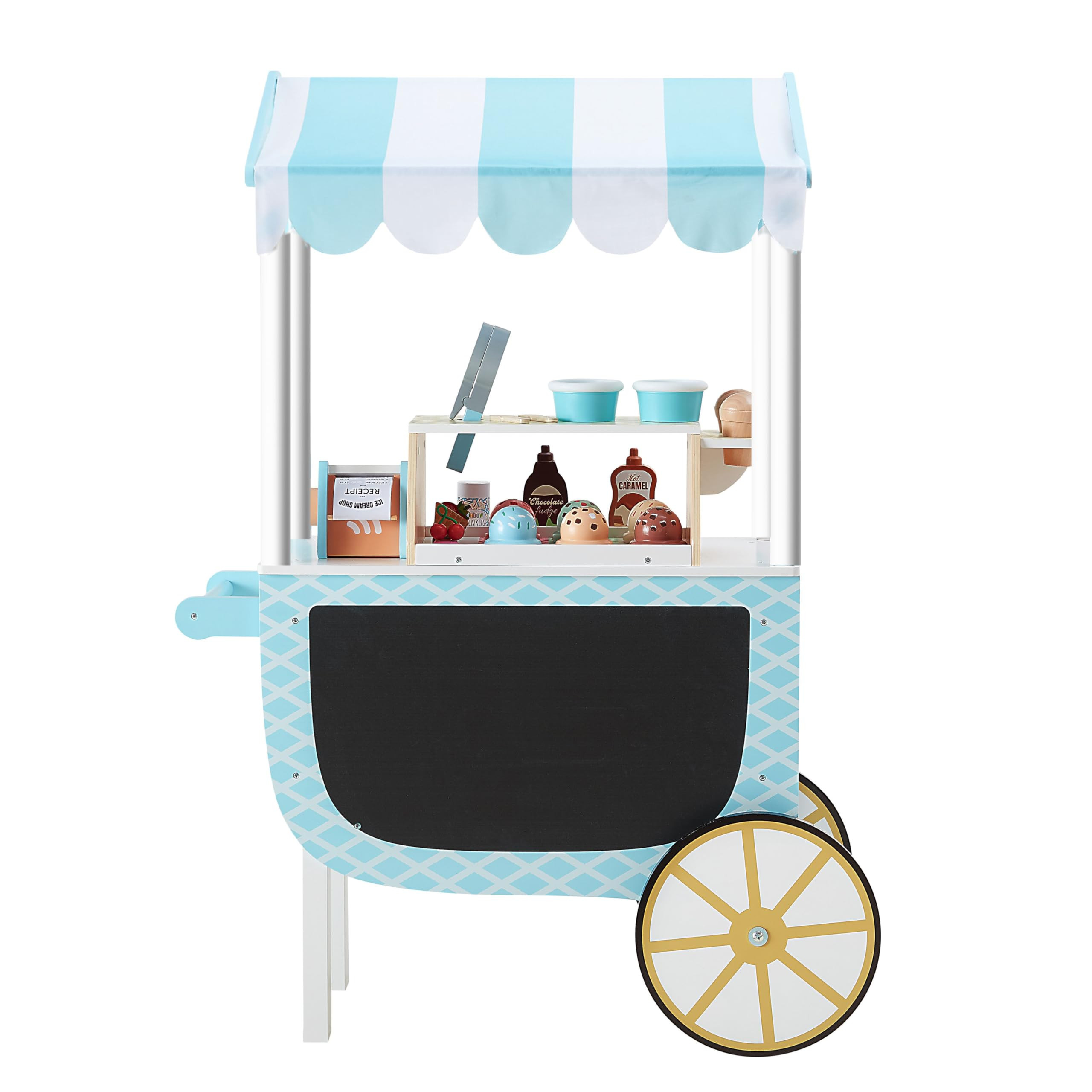 Teamson Kids My Little Helper Ice Cream Cart with Pretend Money, Colorful Magnetic Ice Cream Scoo... | Amazon (US)