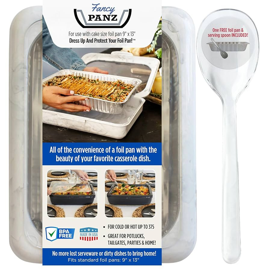 Fancy Panz, Serving Tray for Food, Made in the USA Foil Pan Carrier, Stackable Aluminum Pan Holde... | Amazon (US)