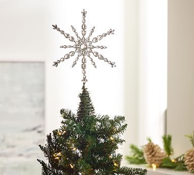 Jeweled Snowflake Tree Topper | Pottery Barn (US)