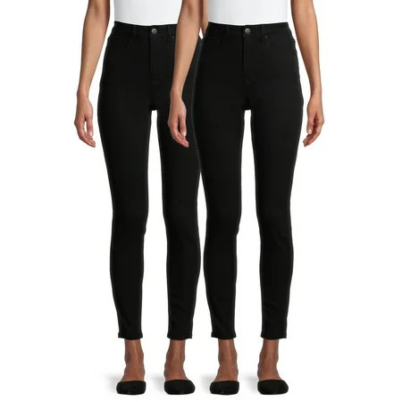 No Boundaries High Rise Skinny Jeans, 2-Pack, Women's | Walmart (US)