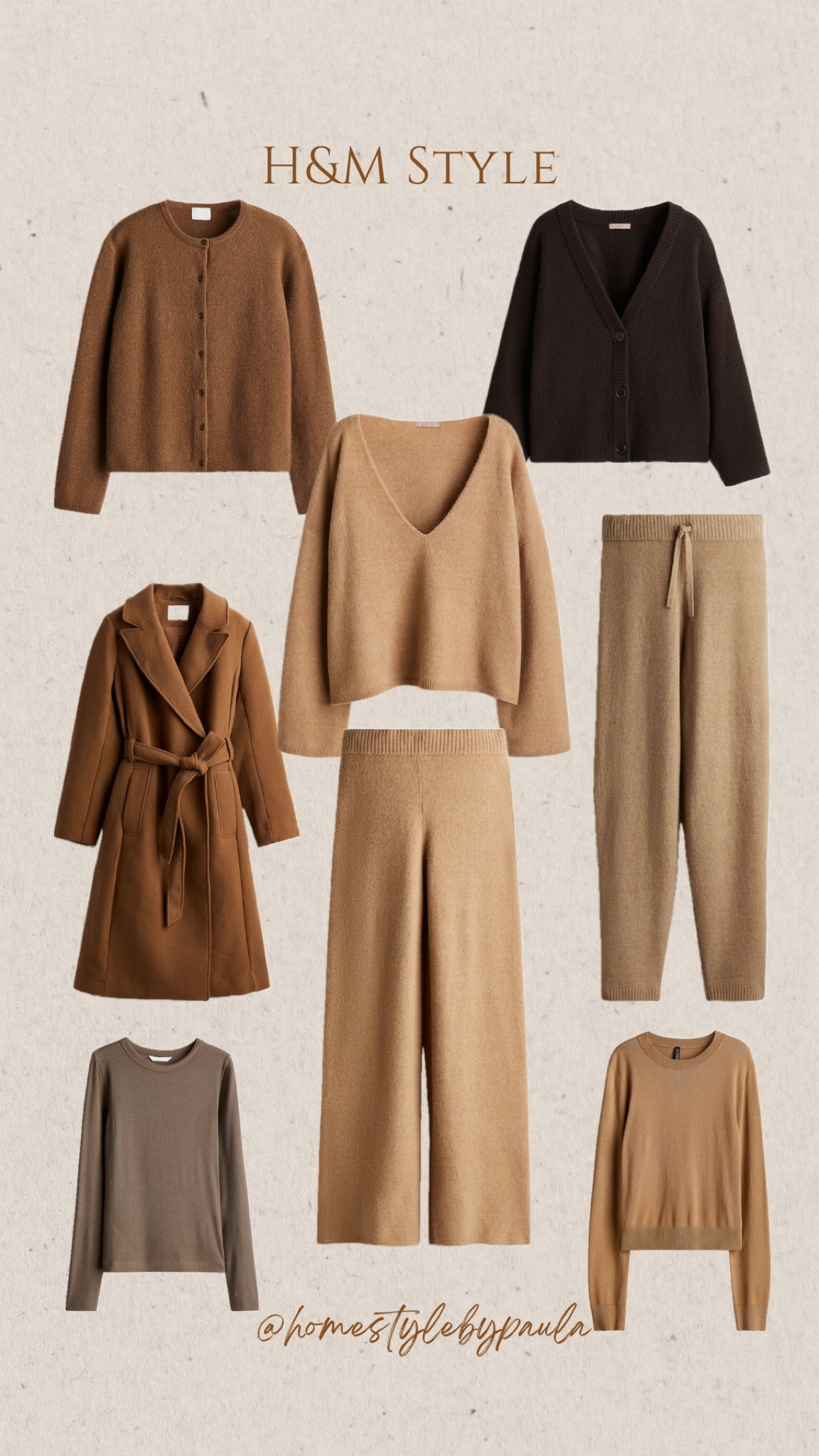 H&M style. My favorite selection with warm tones. Loungewear, airport outfit, travel outfit, homebody style, neutral style. 

#LTKStyleTip #LTKOver40 #LTKTravel