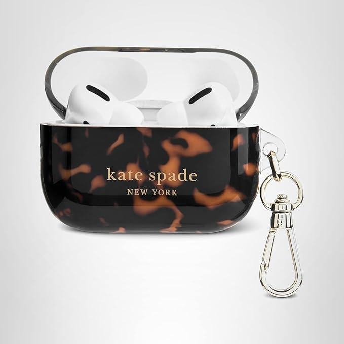 kate spade new york AirPods Pro Protective Case with Keychain Ring - Tortoiseshell, Compatible wi... | Amazon (US)