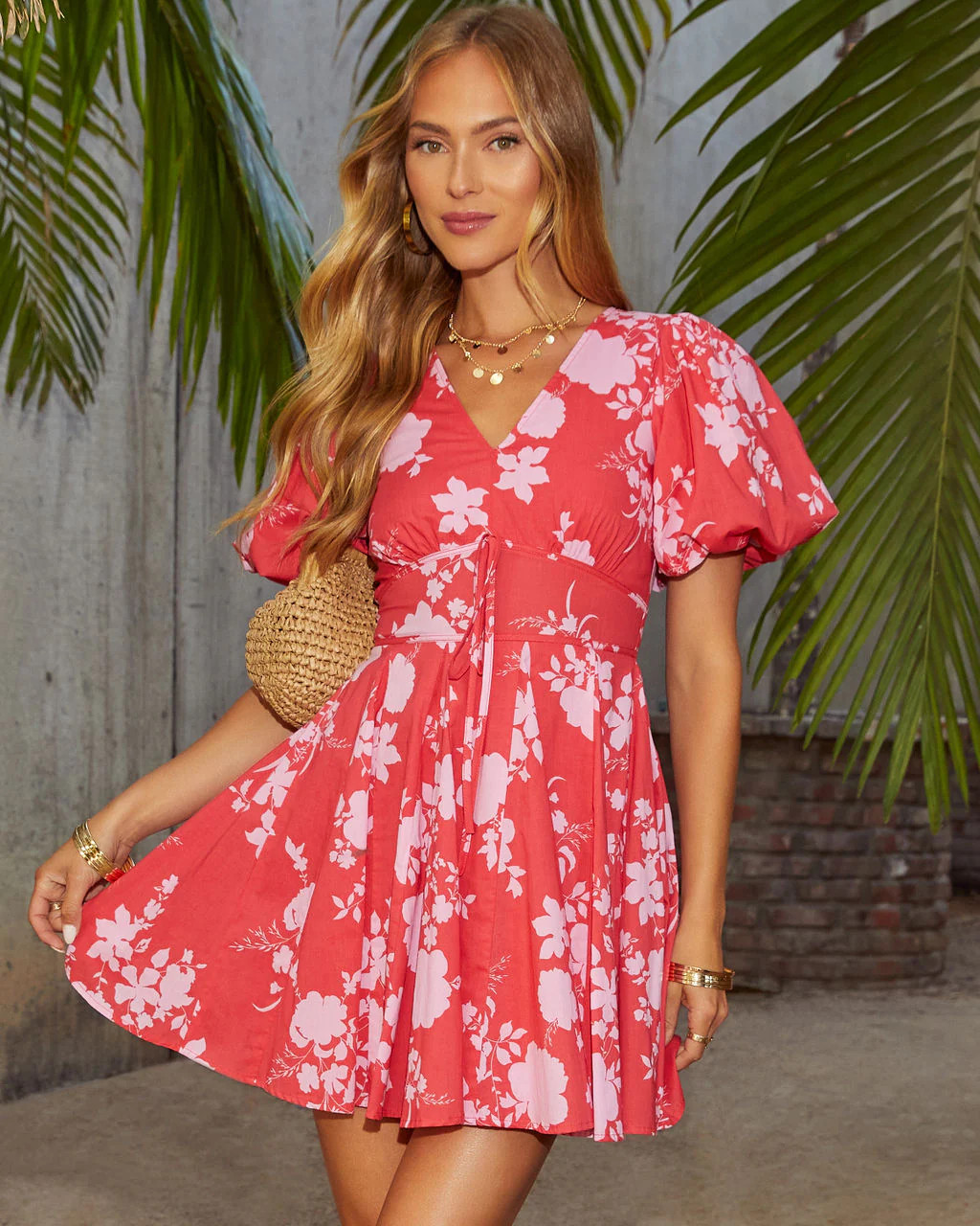 Rosie Puff Sleeve Printed Mini Dress | VICI