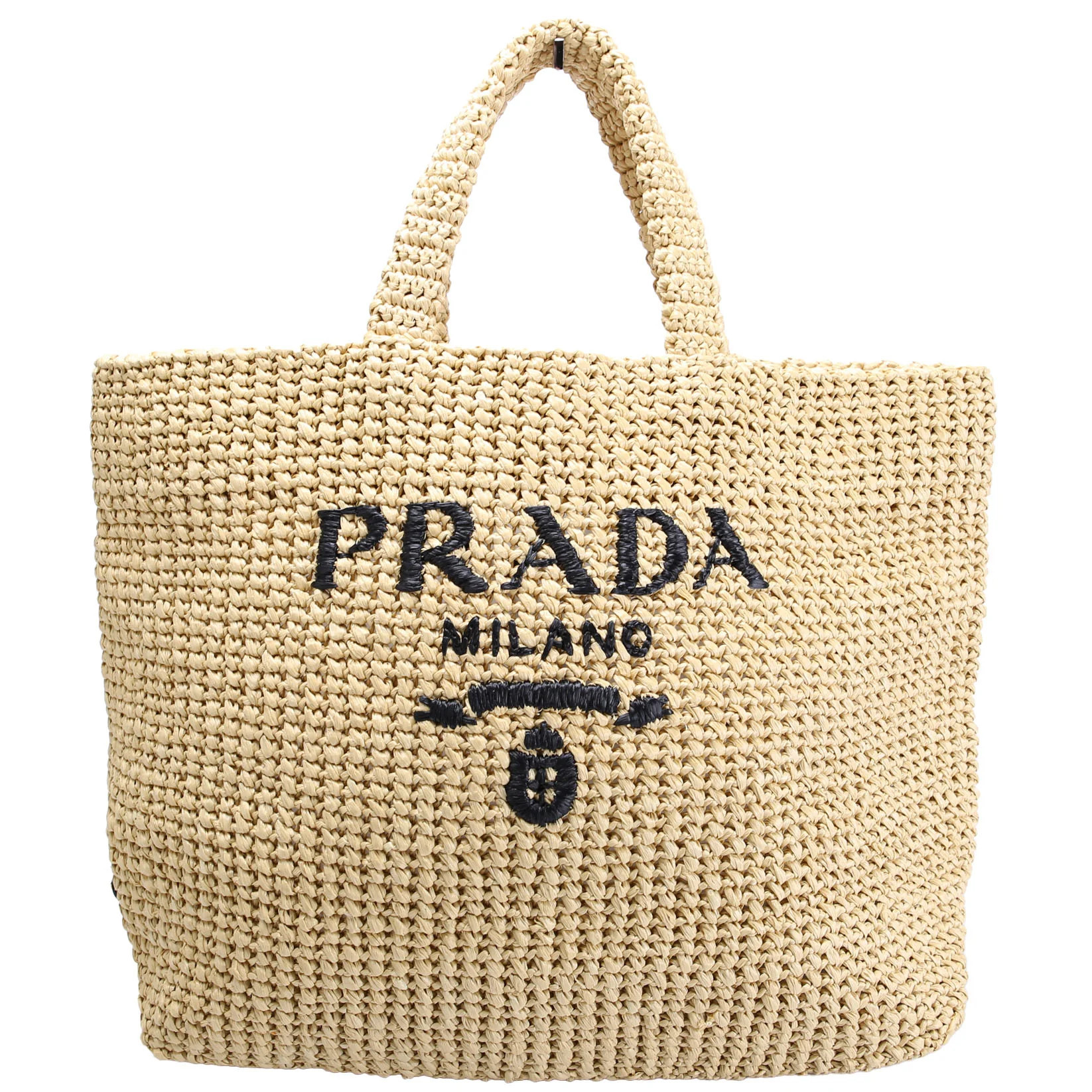 Yarn Raffia Embroidered Tote Tan | Keeks Designer Handbags
