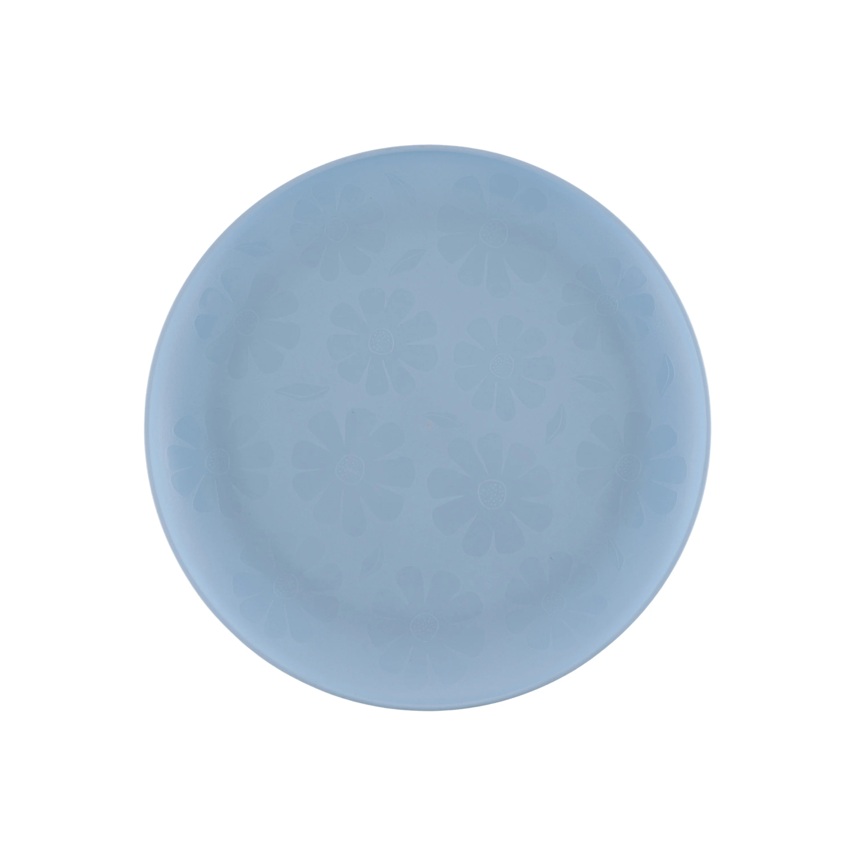 Mainstays 10.5 Inch Round Plastic Etched Daisy Plate, Blue | Walmart (US)