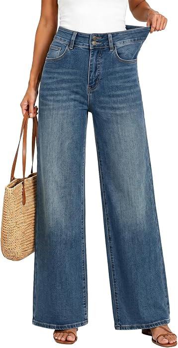 Women's High Waisted Wide Leg Jeans Stretchy Baggy Pants Trendy Fit | Amazon (US)