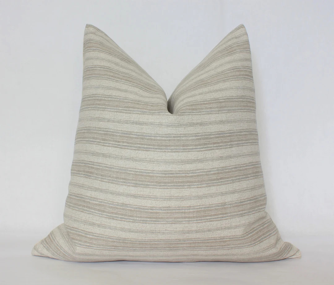 Neutral Pillow Covers 22x22 Cream Striped Pillow Striped - Etsy | Etsy (US)