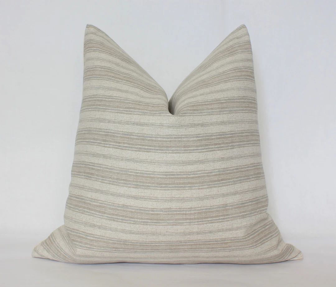 Neutral Pillow Covers 22x22, Cream Striped Pillow, Striped Throw Pillow Cover, Tan Pillow Cover 2... | Etsy (NL)