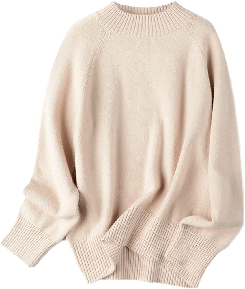 Bangqi Autumn Winter Women Turtleneck Sweater Oversize Warm Pullovers Sweater Cashmere Loose Jump... | Amazon (US)