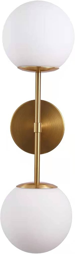Uplantin Globe Wall Sconce, 21'' Modern Milk Glass Globe Sconce Wall Lighting for Bathroom vaniti... | Amazon (US)