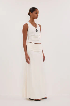 JULIE OFF WHITE MODAL BLEND SLEEVELESS TANK TOP | DISSH