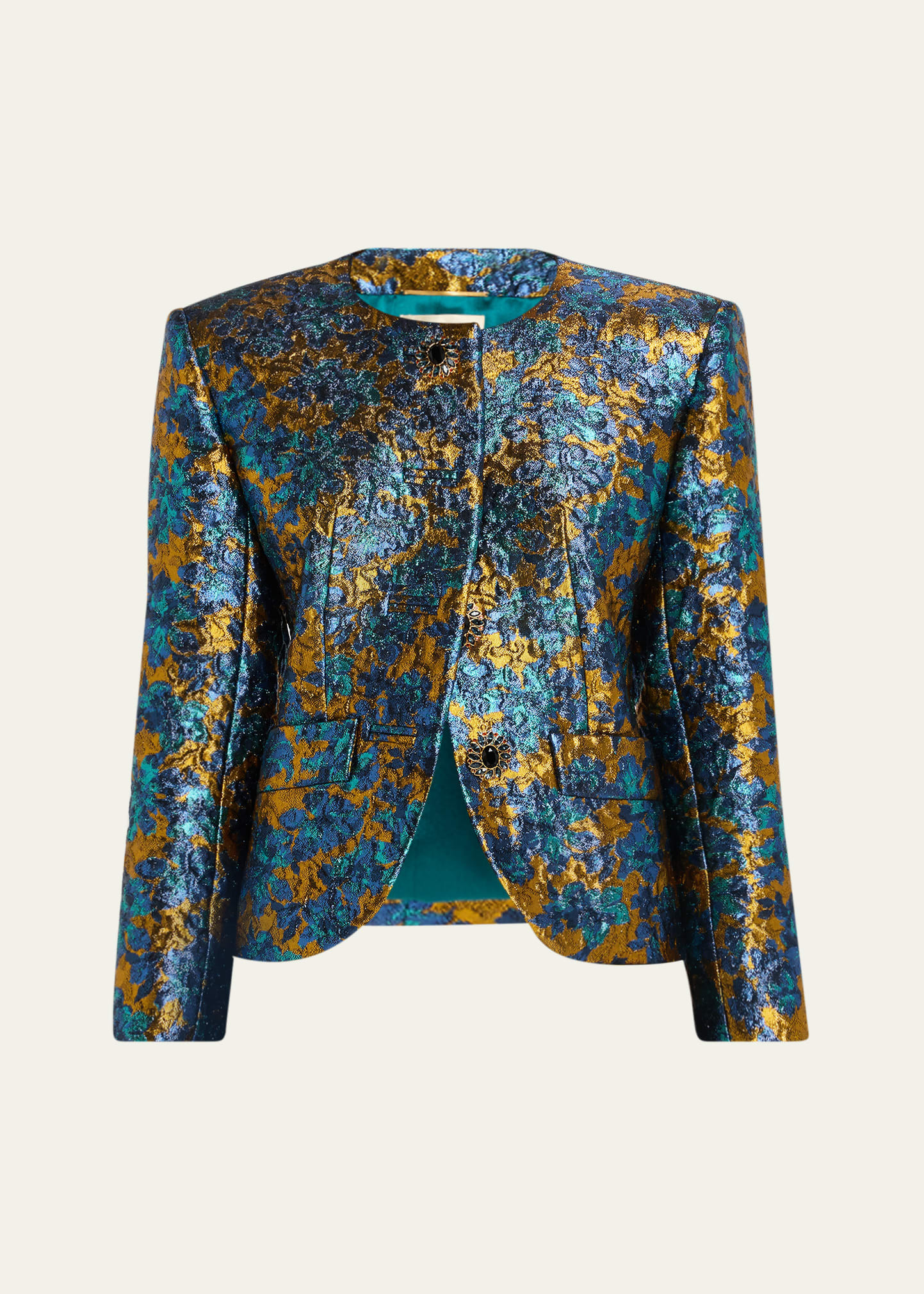 Saint Laurent Metallic Floral Brocade Single-Breasted Jacket | Bergdorf Goodman