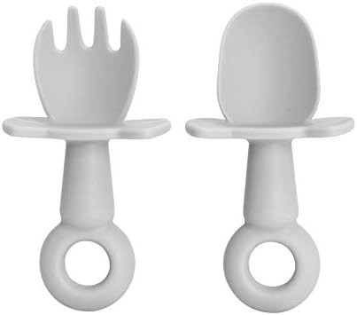Toddler Utensils, Baby Led Weaning Spoon and Fork for Self-Feeding, First Stage Weaning for 6 Months | Amazon (US)