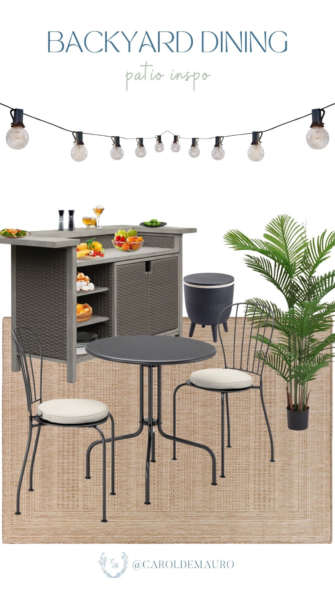Turn your outdoor patio into the ultimate hangout spot this season! Get inspired by this cozy setup with a modular bar and a cute bistro set.

backyard dining, patio furniture, home inspo, string lights, bar corner, outdoor living, al fresco, entertaining

#LTKSeasonal #LTKHome #LTKU