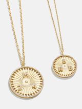 Compass 18K Gold Custom Medallion Necklace - Gold/Pavé | BaubleBar (US)