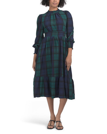 Plaid Midi Dress for Women | Polyester/Spandex | Marshalls