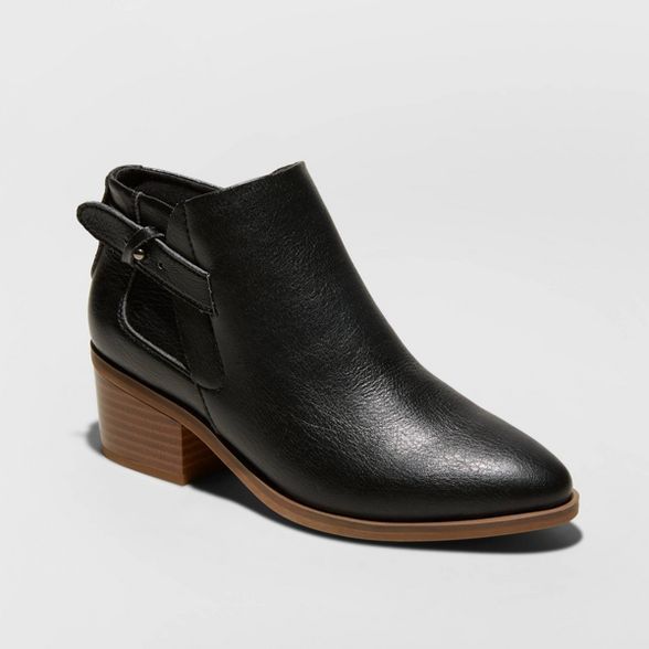 Women's Nikki Faux Leather Buckle Bootie - A New Day™ | Target